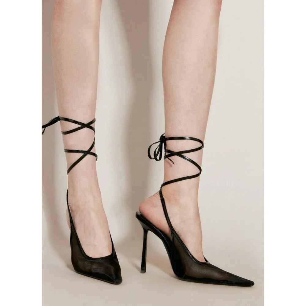 SAINT LAURENT Oxalis Pumps in Noir Black 40 10 With Box Womens High Heels - Picture 2 of 16